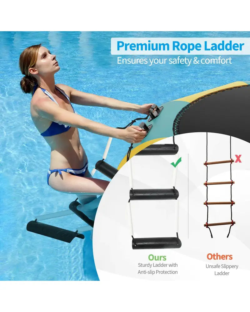 12 Feet Inflatable Splash Padded Water Bouncer Trampoline-Yellow - Yellow - Trampolines