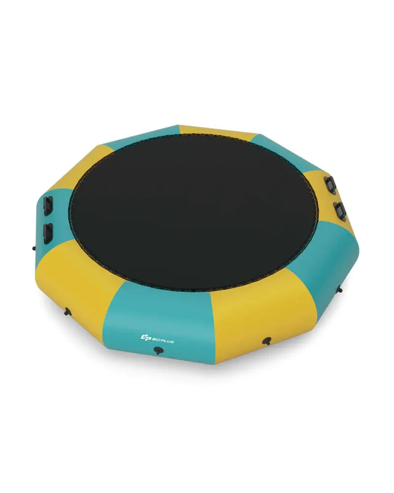 12 Feet Inflatable Splash Padded Water Bouncer Trampoline-Yellow - Yellow - Trampolines