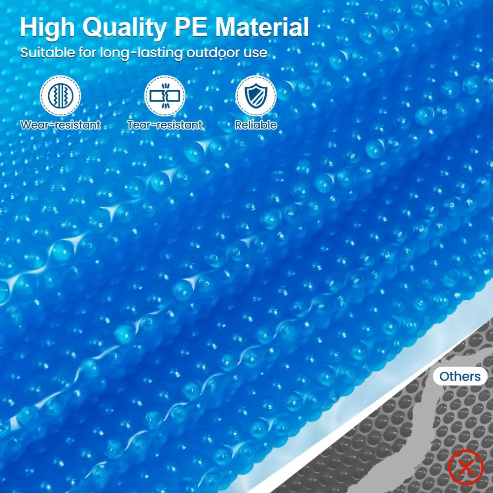 12 Feet Round Solar Pool Cover 12 Mil for In-Ground Above-Ground Swimming Pools - Blue - Swimming Pools