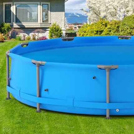 12 Feet Round Solar Pool Cover 12 Mil for In-Ground Above-Ground Swimming Pools - Blue - Swimming Pools