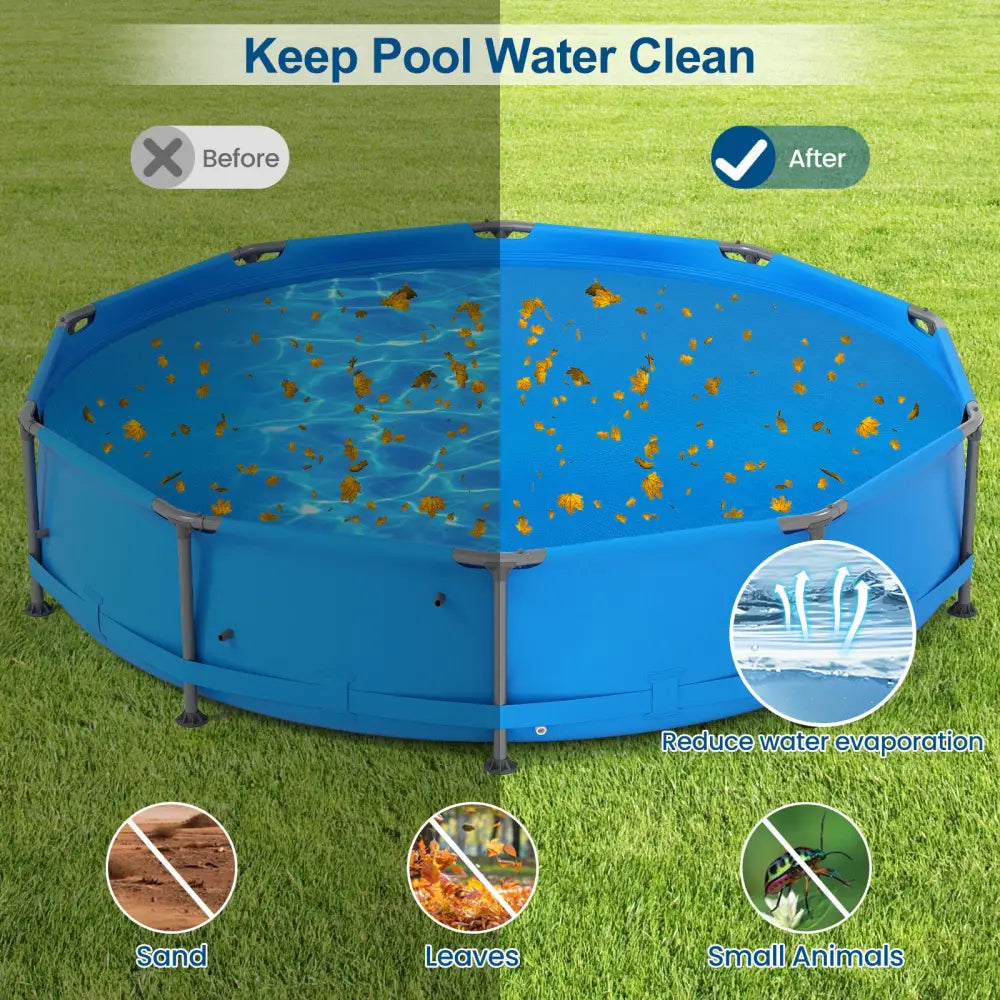 12 Feet Round Solar Pool Cover 12 Mil for In-Ground Above-Ground Swimming Pools - Blue - Swimming Pools
