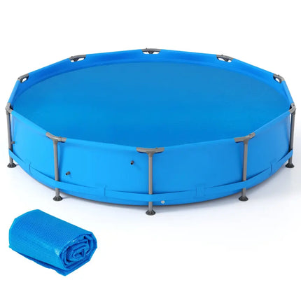 12 Feet Round Solar Pool Cover 12 Mil for In-Ground Above-Ground Swimming Pools - Blue - Swimming Pools