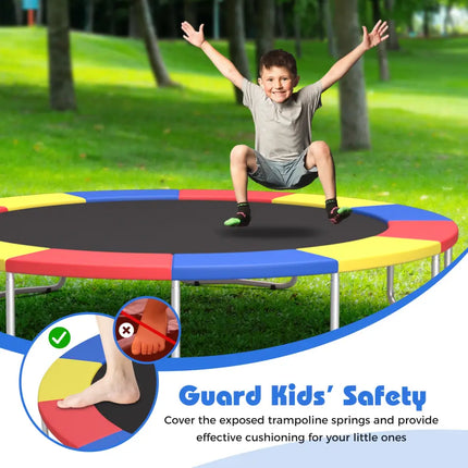12 Feet Trampoline Pad Replacement Safety Pad with Fixing Straps (Multicolor) - Multicolor - Outdoor Play