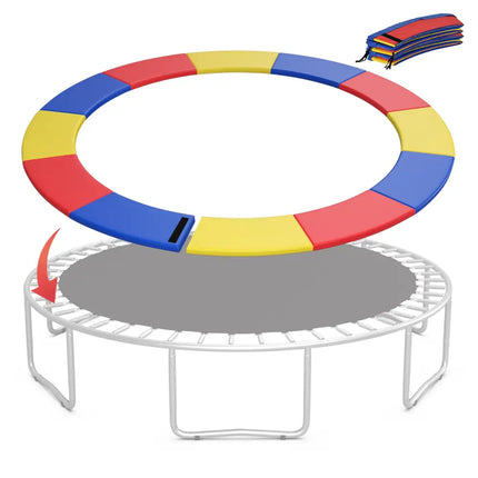 12 Feet Trampoline Pad Replacement Safety Pad with Fixing Straps (Multicolor) - Multicolor - Outdoor Play