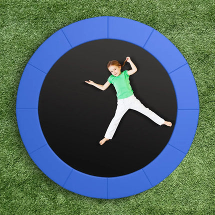 12 Feet Trampoline Pad Replacement Safety Pad with Fixing Straps (Blue) - Blue - Outdoor Play