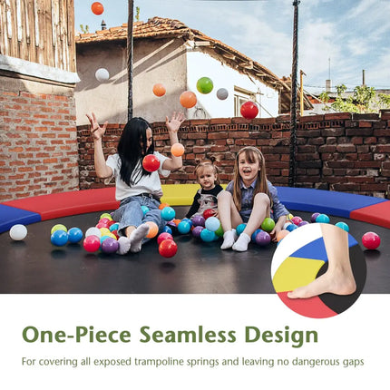 12 Feet Waterproof and Tear-Resistant Universal Trampoline Safety Pad Spring Cover-Multicolor - Multicolor - Trampoline