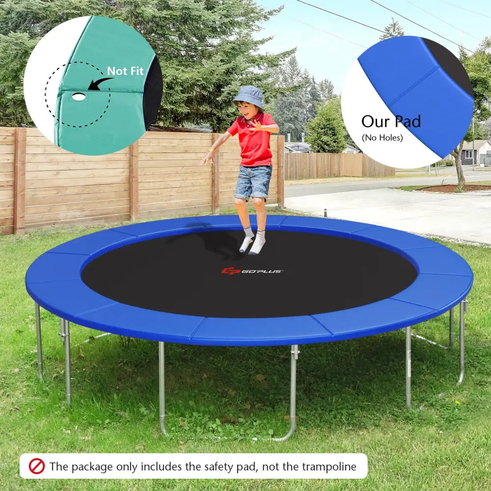 12 Feet Waterproof and Tear-Resistant Universal Trampoline Safety Pad Spring Cover-Blue - Blue - Trampoline Accessories