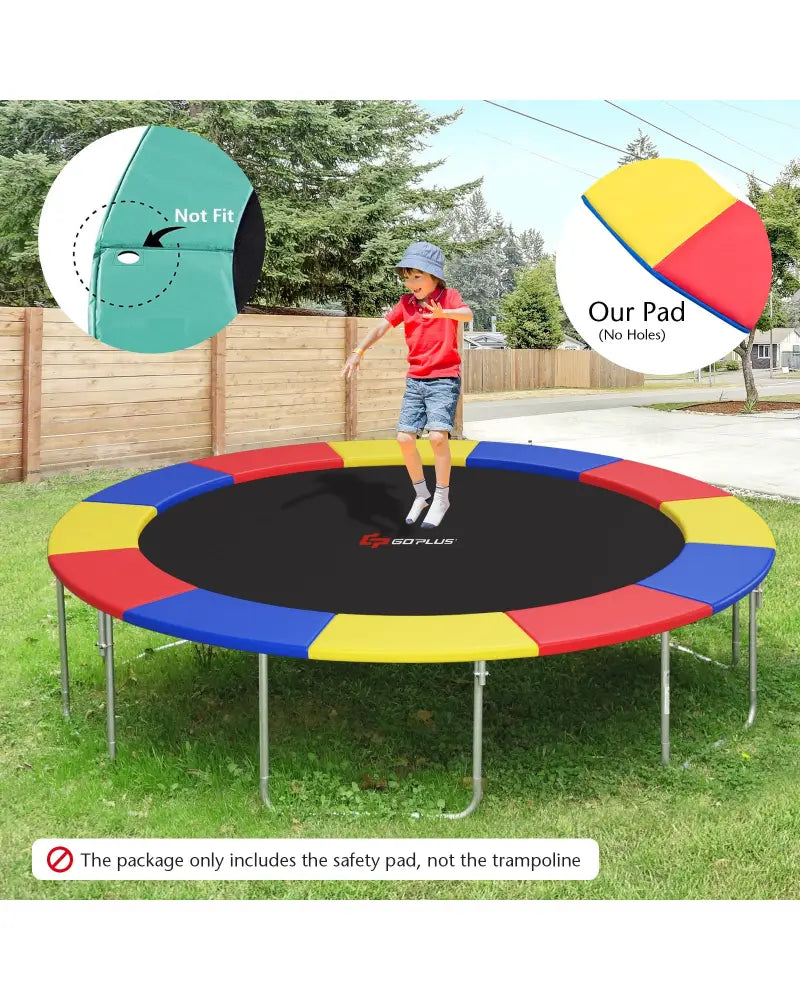 12 Feet Waterproof and Tear-Resistant Universal Trampoline Safety Pad Spring Cover-Multicolor - Multicolor - Trampoline