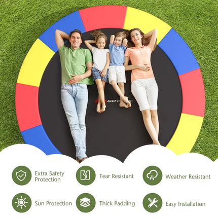 12 Feet Waterproof and Tear-Resistant Universal Trampoline Safety Pad Spring Cover-Multicolor - Multicolor - Trampoline