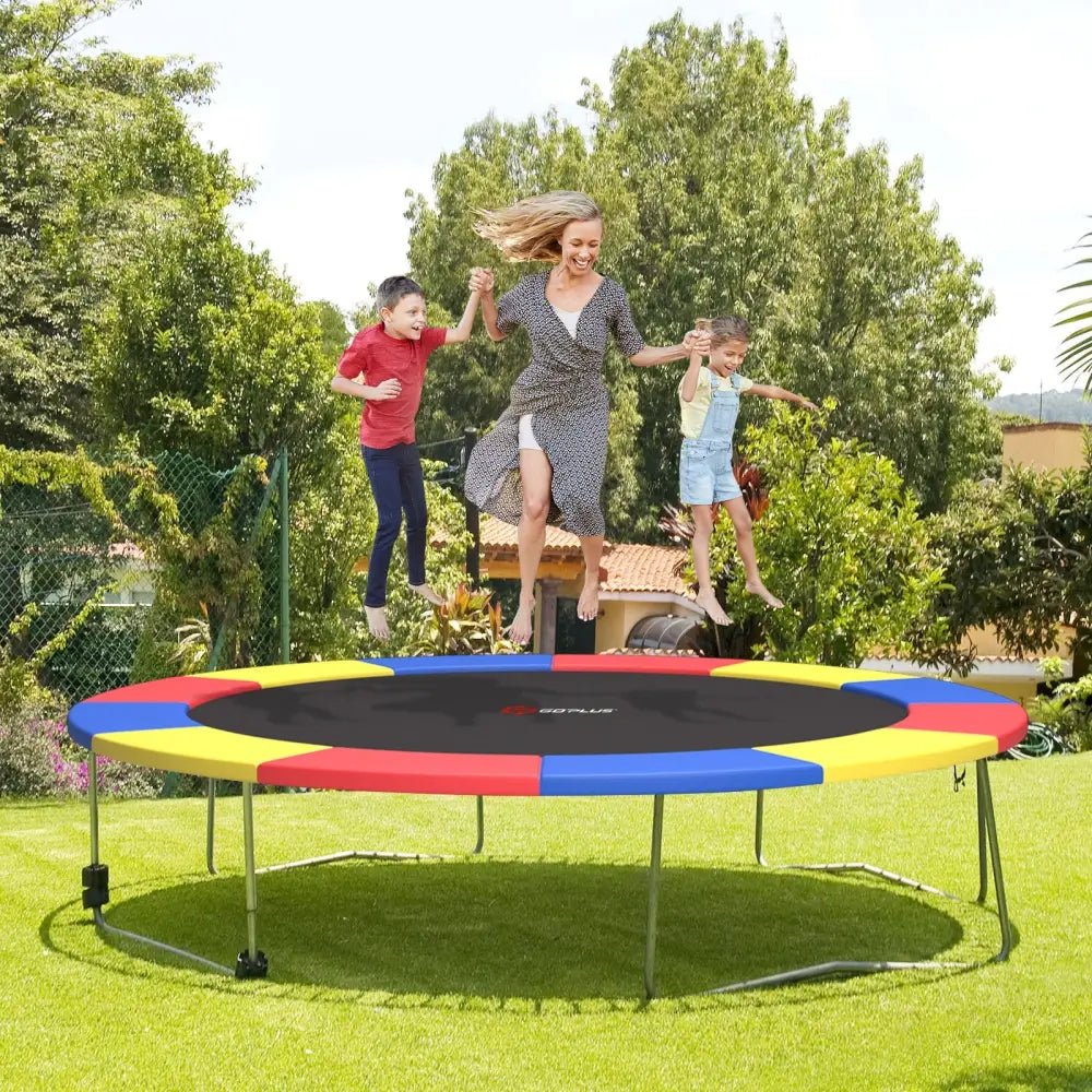 12 Feet Waterproof and Tear-Resistant Universal Trampoline Safety Pad Spring Cover-Multicolor - Multicolor - Trampoline