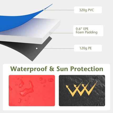 12 Feet Waterproof and Tear-Resistant Universal Trampoline Safety Pad Spring Cover-Multicolor - Multicolor - Trampoline