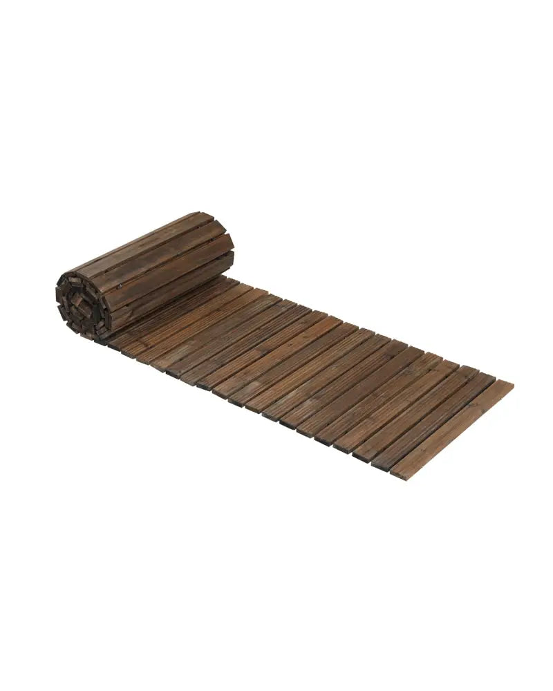 12 FT Wooden Garden Pathway 22 Inches Wide Outdoor Roll out Straight Walkway-Brown - Brown - Garden Pathways