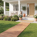 12 FT Wooden Garden Pathway 22 Inches Wide Outdoor Roll out Straight Walkway-1 Piece - Natural - Garden Pathways