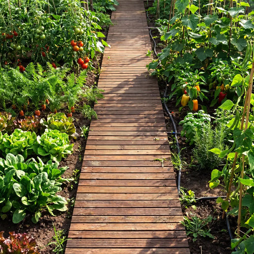 12 FT Wooden Garden Pathway 22 Inches Wide Outdoor Roll out Straight Walkway-Brown - Brown - Garden Pathways