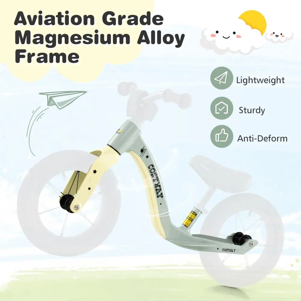 12 - Inch Balance Bike with Adjustable Seat and Rotatable Handlebar for Over 36 Months Old - Green - Oasis Home Essentials