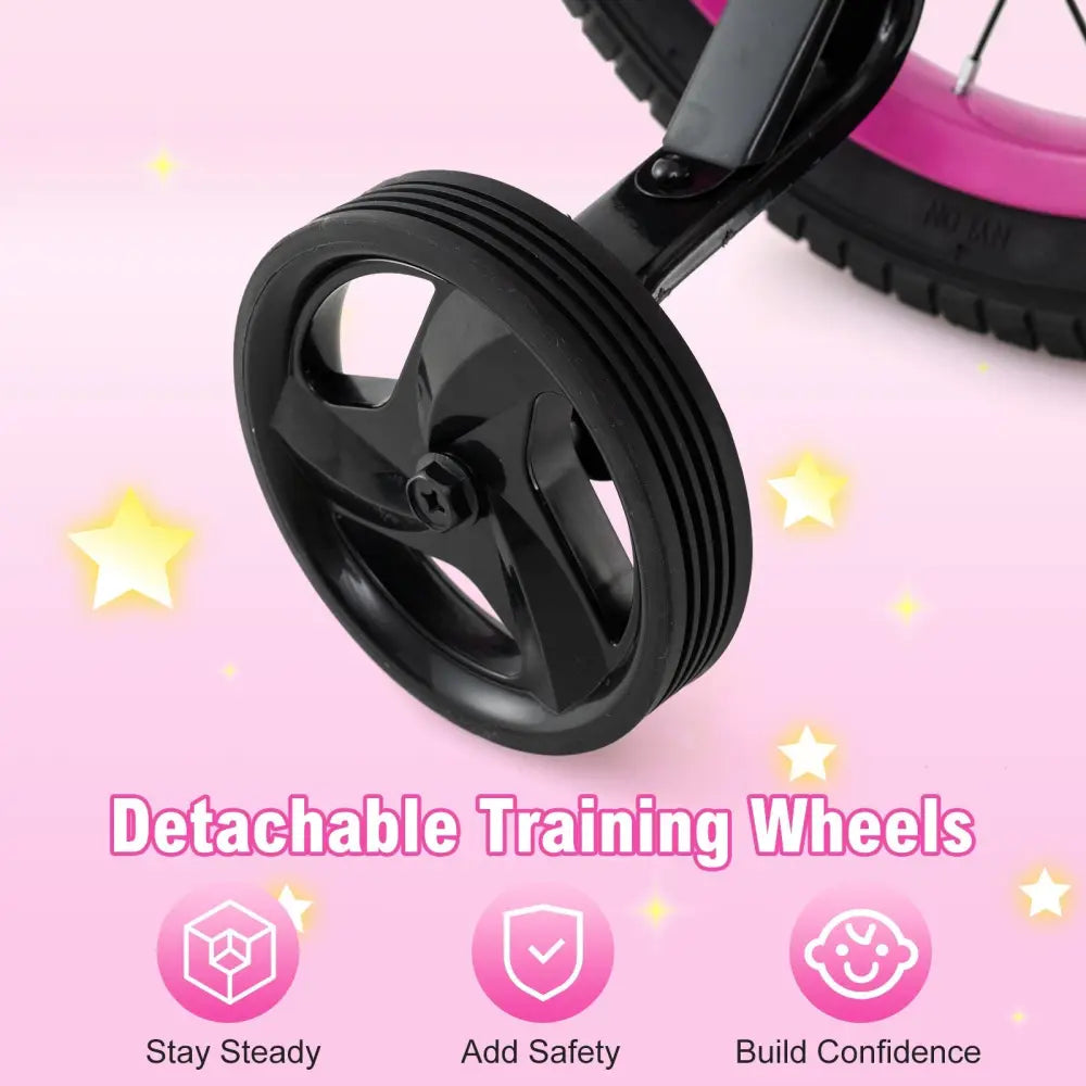 12 Inch Kids Bike Adjustable Bicycle with Front Basket for Children Aged 3 - 4 Years Old - Oasis Home Essentials