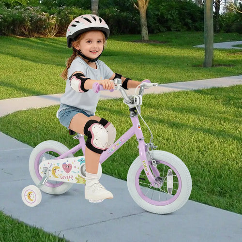 12 Inch Kids Bike Adjustable for 3-8 Years Old Children Purple - Stars & Moon - Purple - Kids Bike