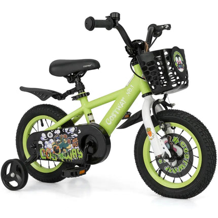 12 Inch Kids Bike Adjustable with Detachable Training Wheels for 3 - 4 Years Old - 12 inches - Oasis Home Essentials