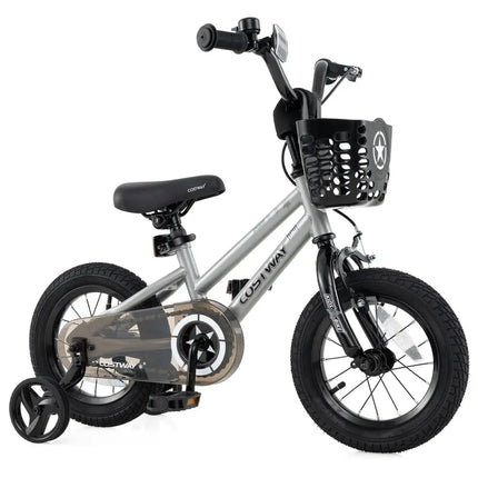 12 Inch Kids Bike Adjustable with Transparent Chain Cover for 3 - 4 Years Old - Oasis Home Essentials