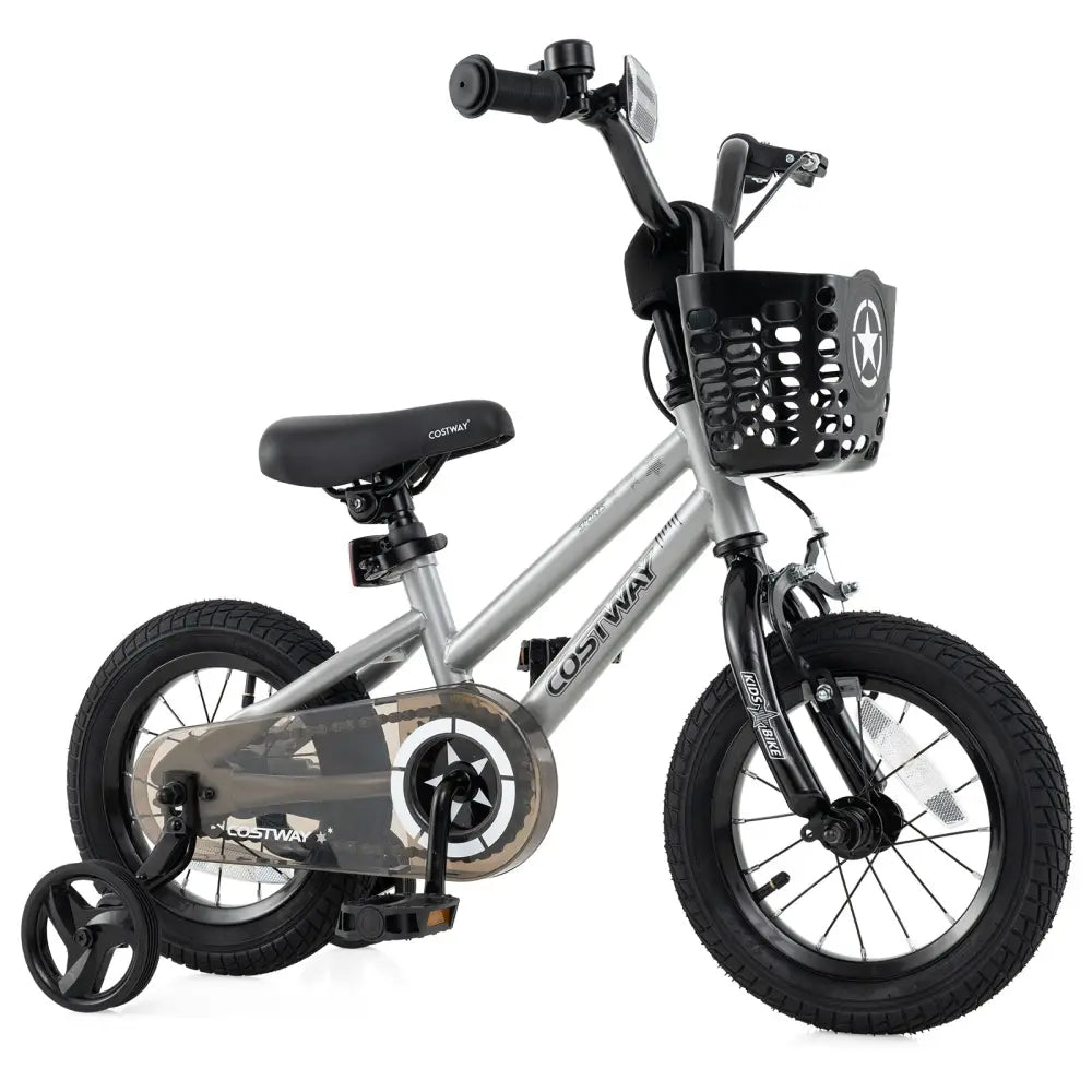 12 Inch Kids Bike Adjustable with Transparent Chain Cover for 3 - 4 Years Old - Oasis Home Essentials