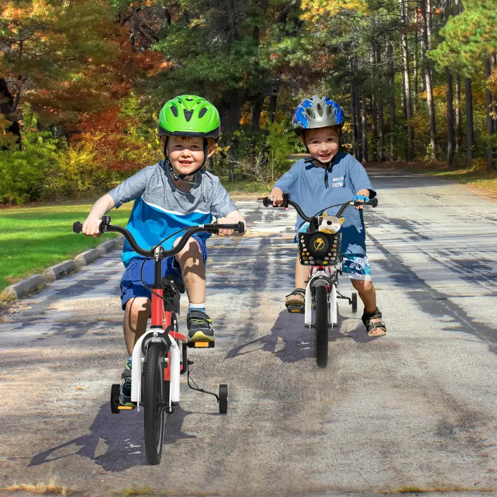 12 Inch Kids Bike Children Bicycle with Training Wheels for 3-4 Years Old-Red - Red - Kids Bike