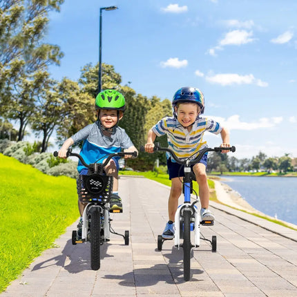 12 Inch Kids Bike Children Bicycle with Training Wheels for 3 - 4 Years Old - Navy - Oasis Home Essentials