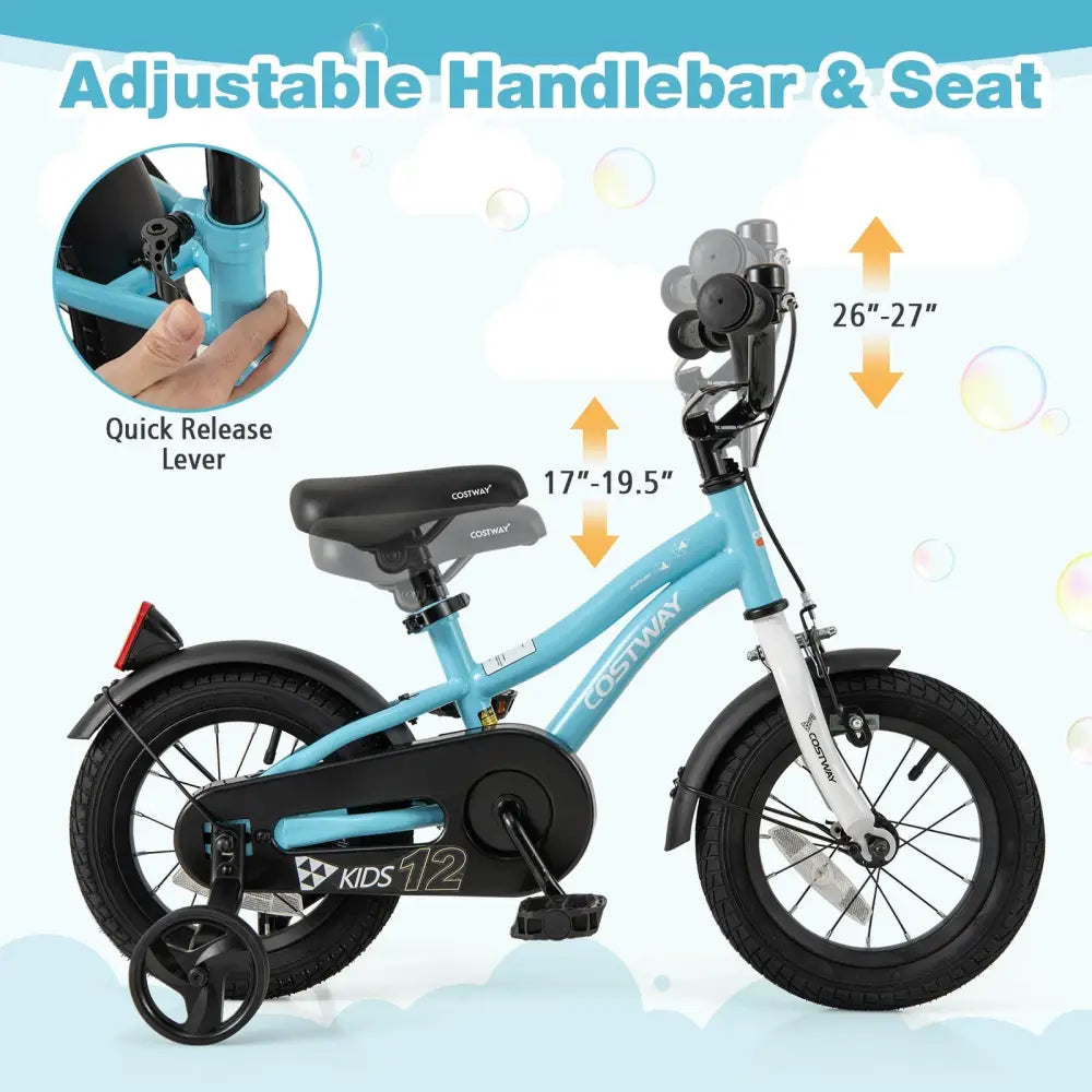 12 - Inch Kids Bike for 3 - 4 Years Old Children Bicycle with Training Wheels - Oasis Home Essentials