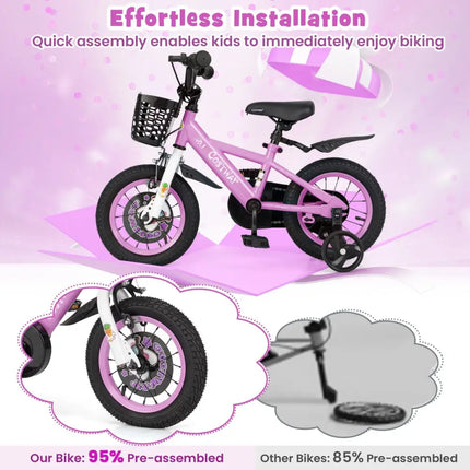 12 Inch Kids Bike for 3 - 4 Years Old Sport Bicycle with Adjustable Handlebar and Saddle - 12 inches - Oasis Home Essentials