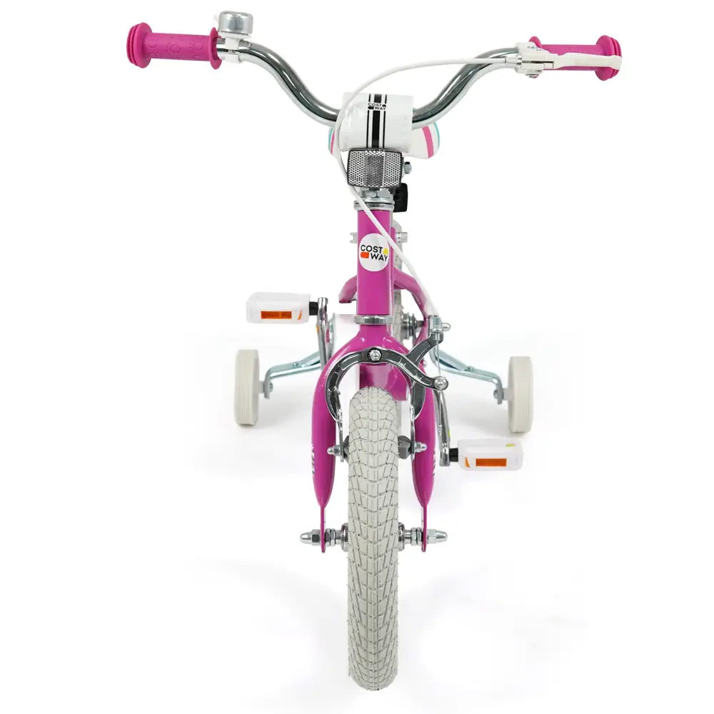 12 Inch Kids Bike for Aged 3-8 Years Old with Adjustable Handlebar Pink- Starlight Wave - Pink - Kids Bike