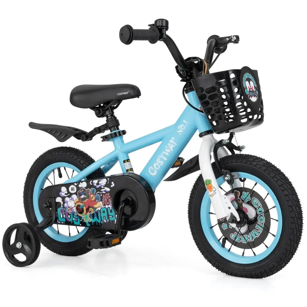 12 Inch Kids Bike with Adjustable Handlebar and Saddle for 3 - 4 Years Old - 12 inches - Oasis Home Essentials