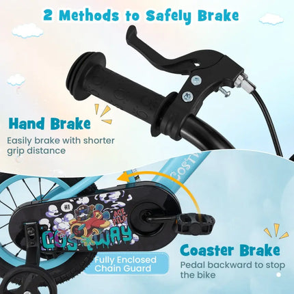 12 Inch Kids Bike with Adjustable Handlebar and Saddle for 3 - 4 Years Old - 12 inches - Oasis Home Essentials