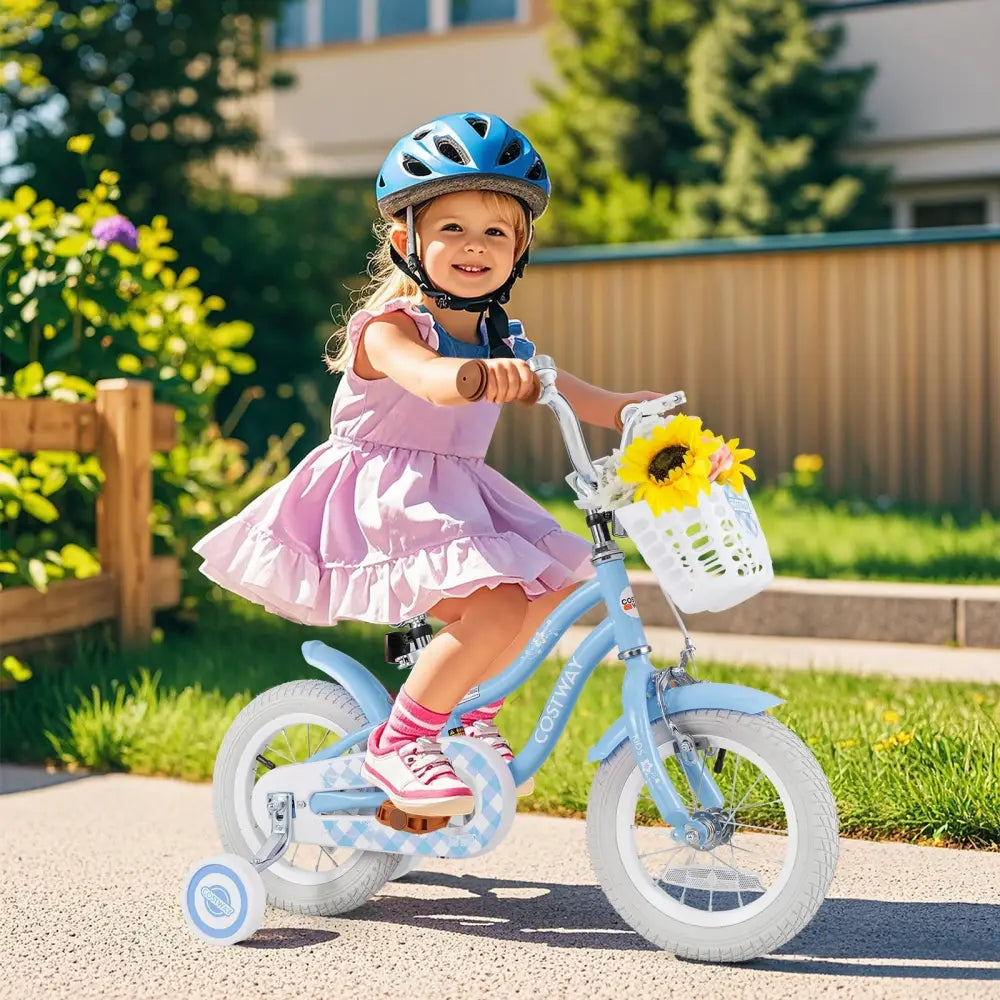 12 Inch Kids Bike with Adjustable Handlebar and Seat for 3 - 4 Year Old - Oasis Home Essentials