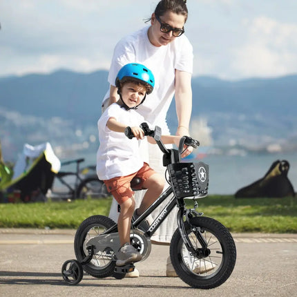 12 Inch Kids Bike with Basket and Training Wheels for Children Aged 3 - 5 Years Old - Oasis Home Essentials