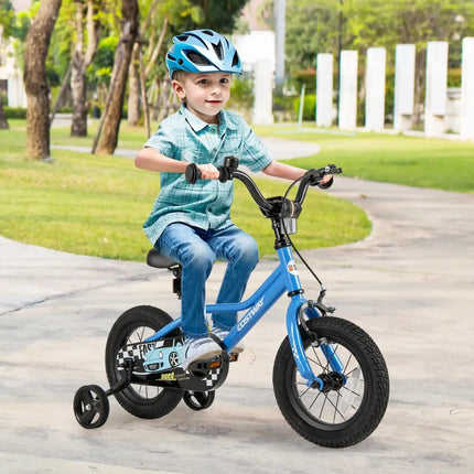 12 Inch Kids Bike with Removable Training Wheels for Aged 3 - 4 Years Old - Oasis Home Essentials
