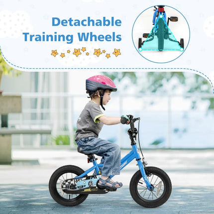 12 Inch Kids Bike with Removable Training Wheels for Aged 3 - 4 Years Old - Oasis Home Essentials
