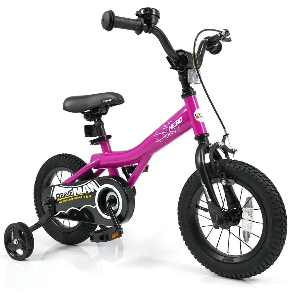 12-Inch Kids Bike with Removable Training Wheels Pink-Brave Hero - Kids Bike