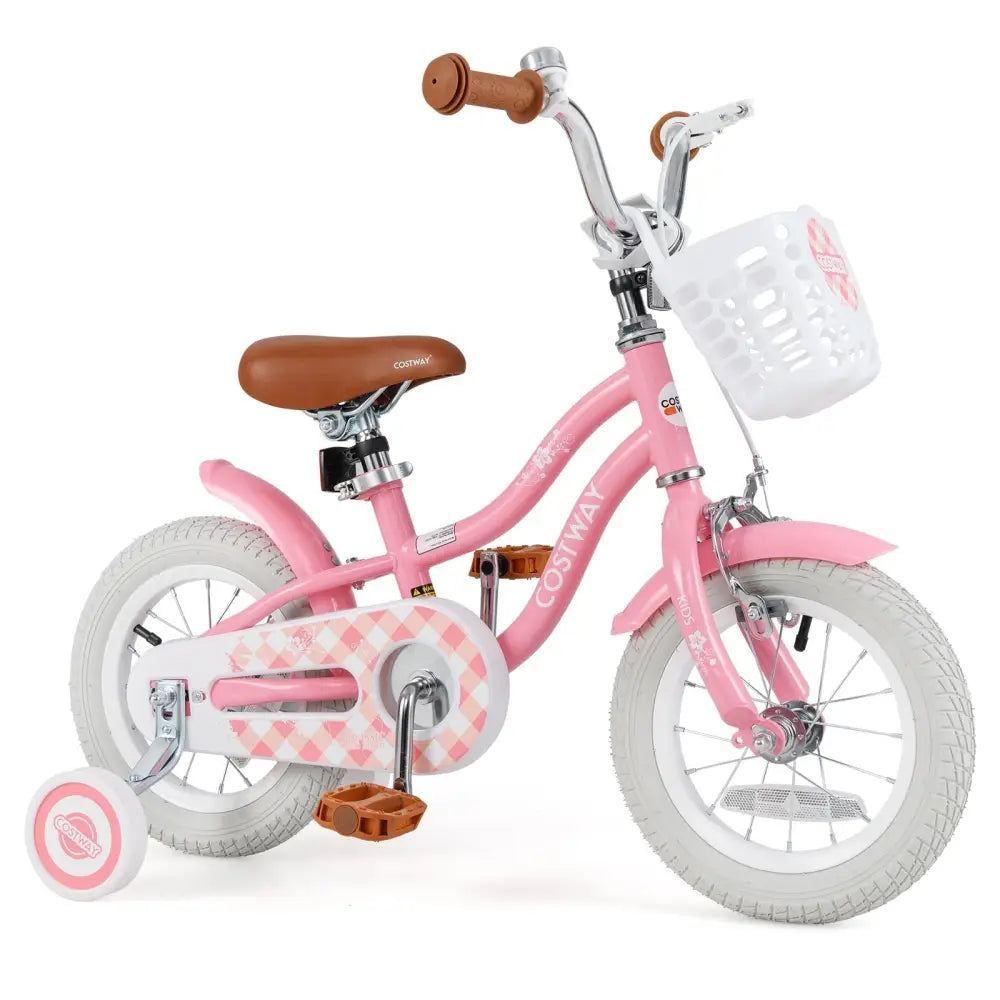 12 Inch Kids Bike with Training Wheels and Basket for Boys Girls 3 - 4 Years Old - Oasis Home Essentials
