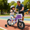 12 Inch Kids Bike with Training Wheels for Aged 3-4 Years Old - Magic Purple - Purple - Kids Bike