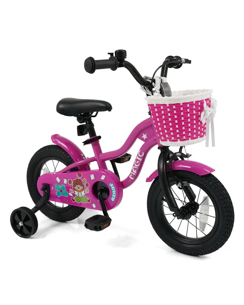 12 Inch Kids Bike with Training Wheels for Aged 3-4 Years Old - Magic Rose - Rose Red - Kids Bike