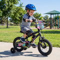 12 Inch Kids Bike with Training Wheels for Ages 3-4 Years Old Black- Street Art Time - Black - Kids Bike