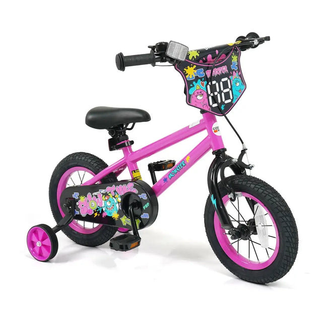 12 Inch Kids Bike with Training Wheels for Ages 3-4 Years Old Pink- Street Art Time - Pink - Kids Bike