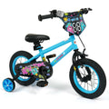 12 Inch Kids Bike with Training Wheels for Ages 3-8 Years Old Blue- Street Art Time - Blue - Kids Bike