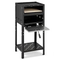 12 Inch Outdoor Pizza Oven with Ash Tray and Wood Storage-Black - Black - Outdoor Grills