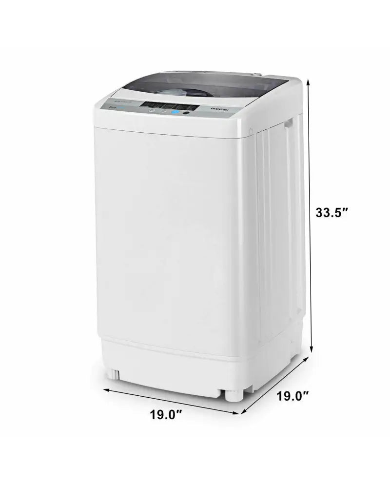 12 lbs Full-automatic Washing Machine with 10 Wash Programs - Gray - Washing Machines