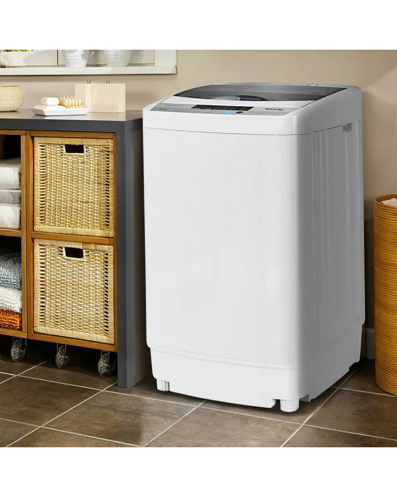 12 lbs Full-automatic Washing Machine with 10 Wash Programs - Gray - Washing Machines