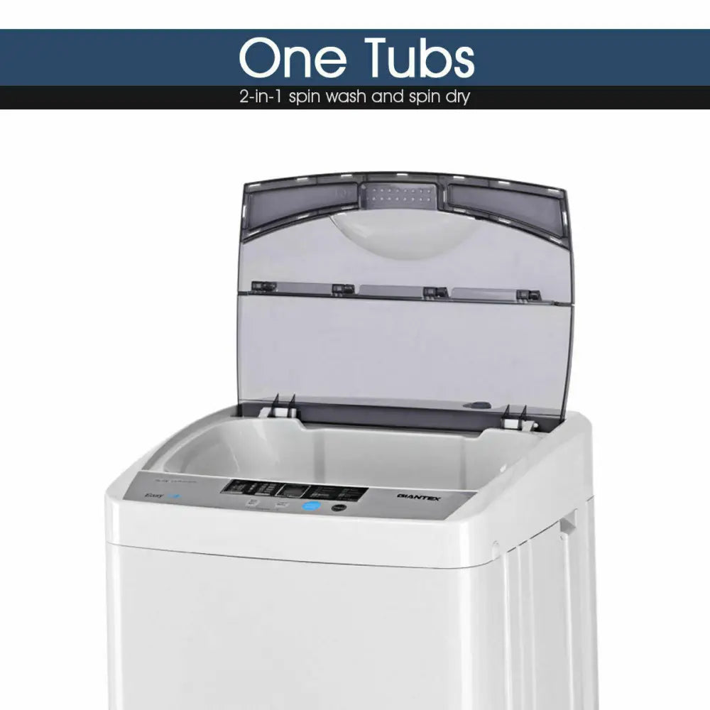 12 lbs Full-automatic Washing Machine with 10 Wash Programs - Gray - Washing Machines
