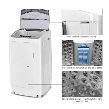 12 lbs Full-automatic Washing Machine with 10 Wash Programs Costway