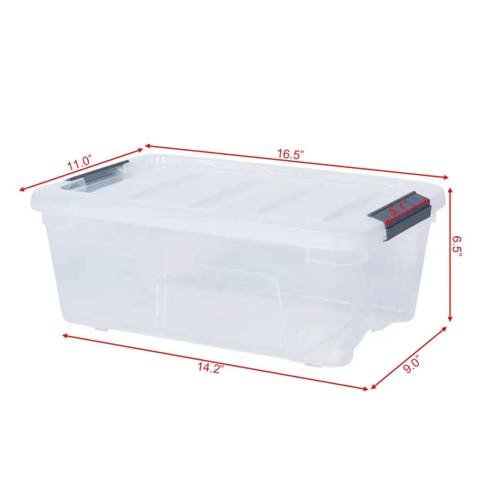 12 Pack 156 Quart Latch Stack Storage Tubs Box - Transparent - Clothing & Closet Storage