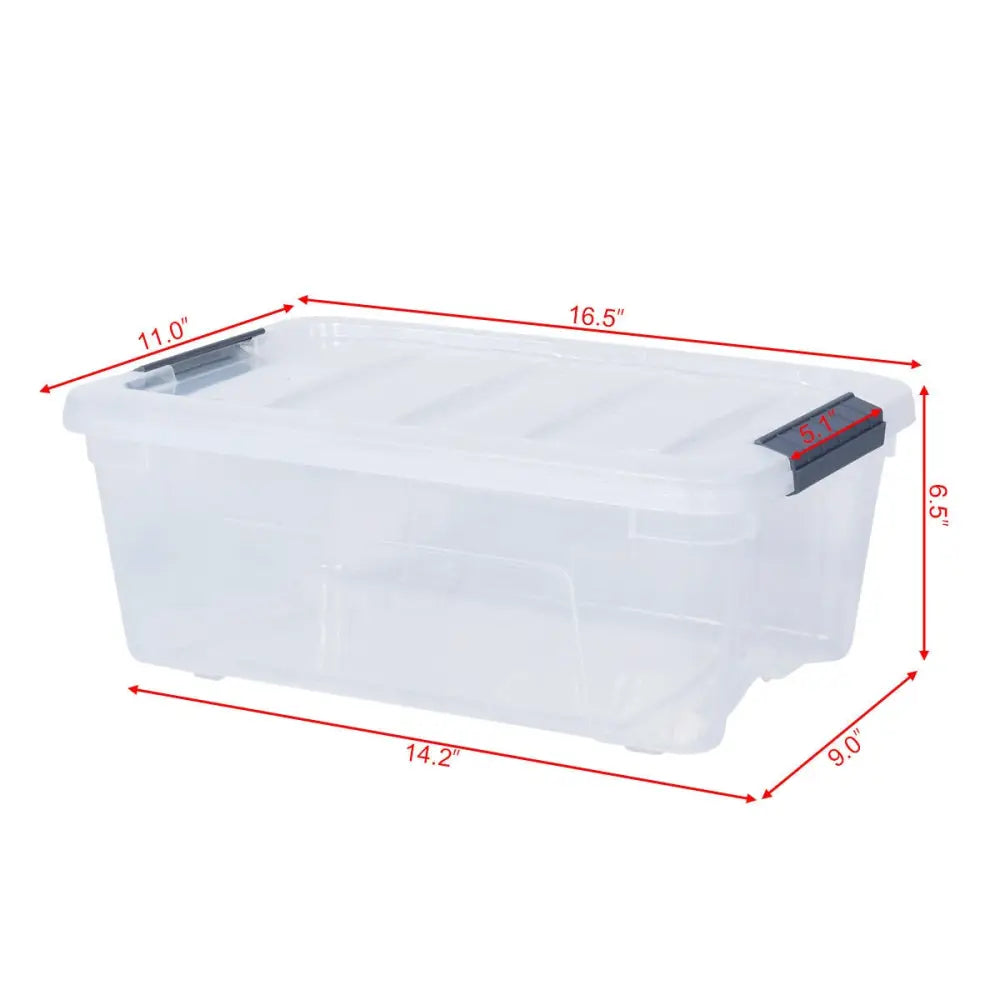 12 Pack 156 Quart Latch Stack Storage Tubs Box - Transparent - Clothing & Closet Storage