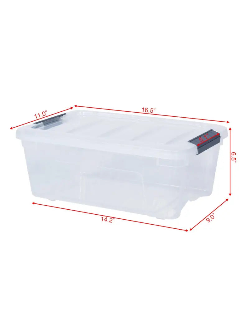 12 Pack 156 Quart Latch Stack Storage Tubs Box - Transparent - Clothing & Closet Storage